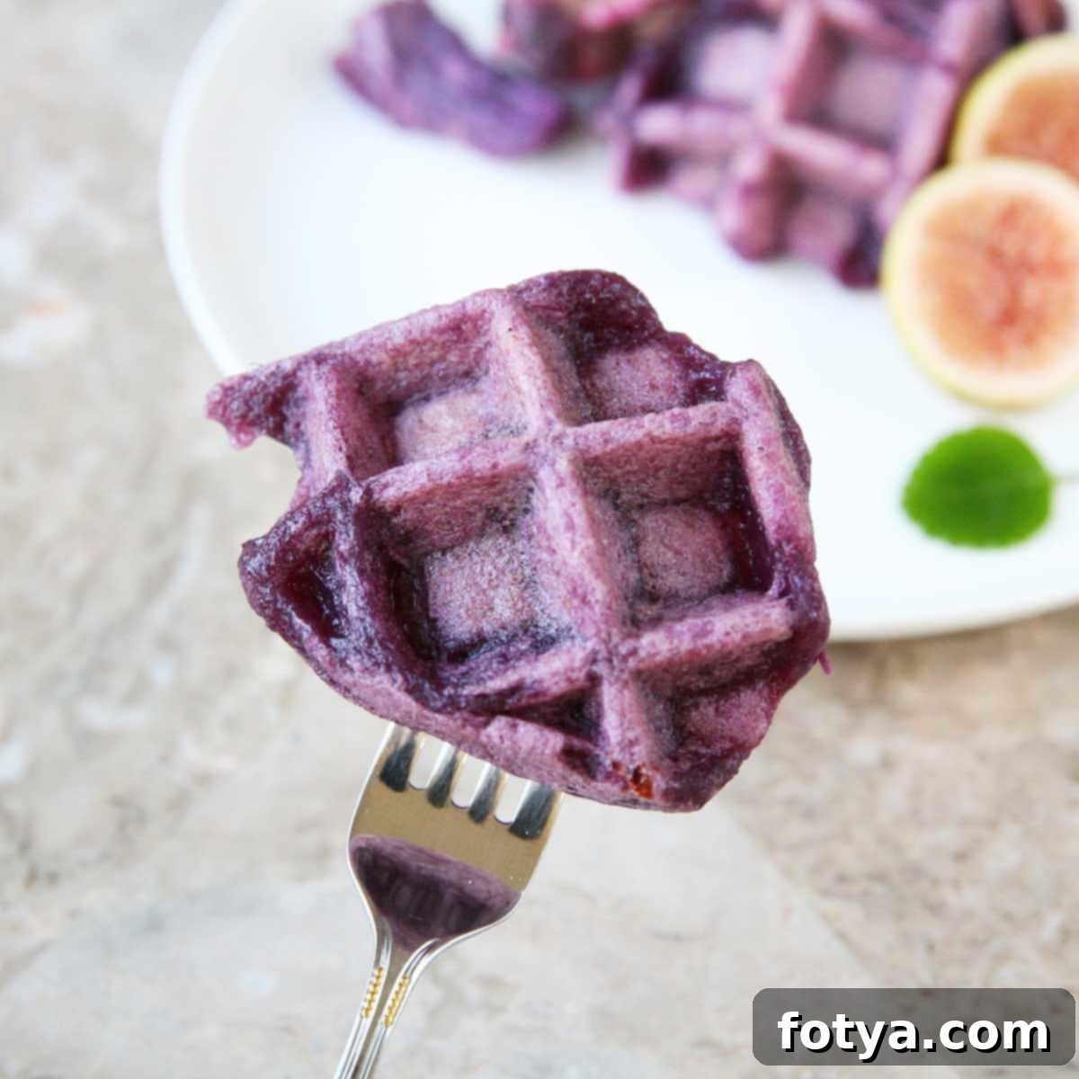 Βίγκαν Μόφλες Μωβ Γλυκοπατάτας 2 Vegan Purple Sweet Potato Mochi Waffles (Moffles)
