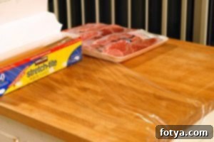 Μεμβράνη για μπριζόλες Πλαστική μεμβράνη για συσκευασία μπριζολών.