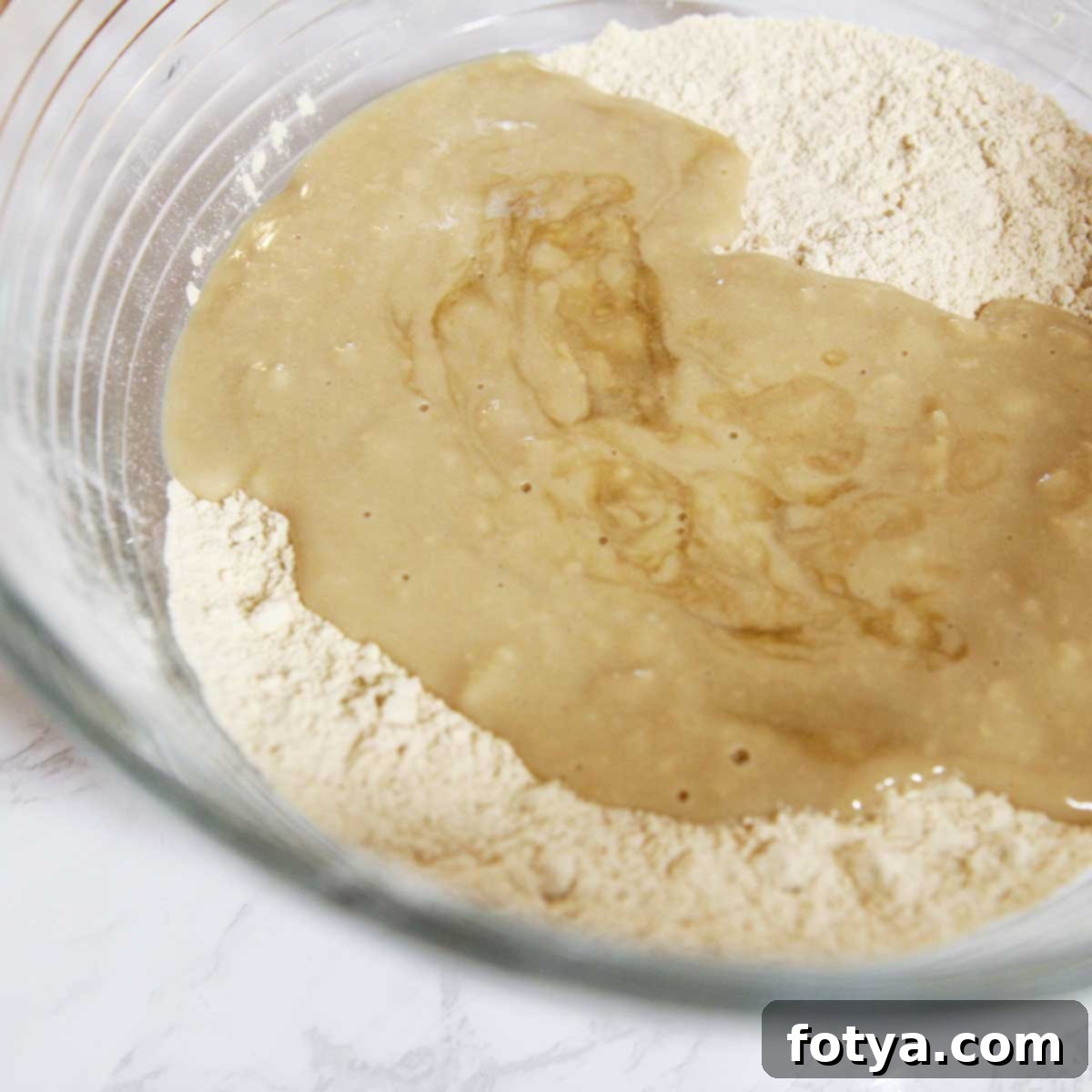 Συνταγή για 100% Ατμοψημένα Baozi Ολικής Άλεσης με Tangzhong 6 Προσθήκη tangzhong και αρχικό ζύμωμα