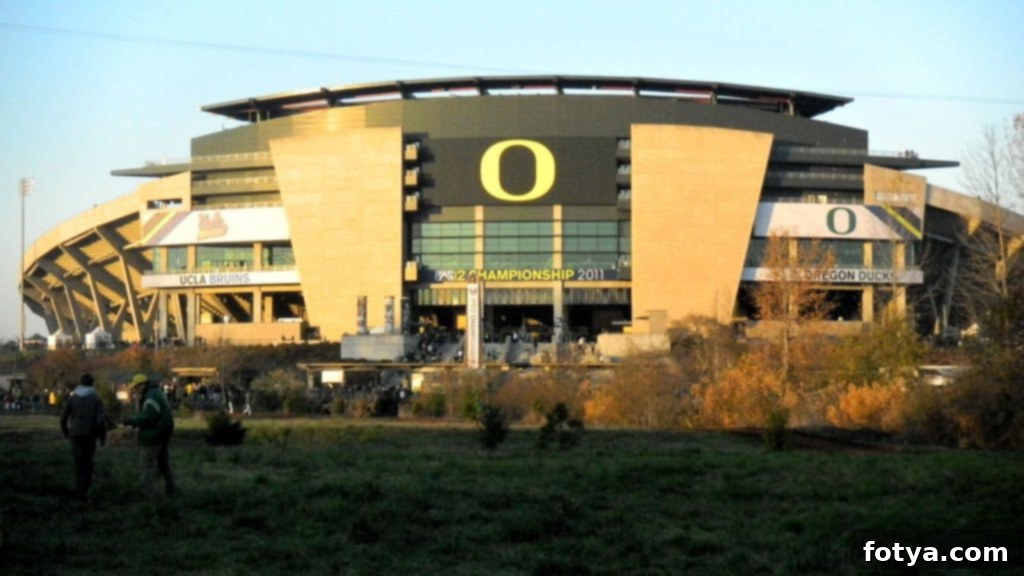 Ο Τελικός PAC-12 2 Στάδιο Autzen γεμάτο κόσμο πριν από τον αγώνα του PAC-12 Championship