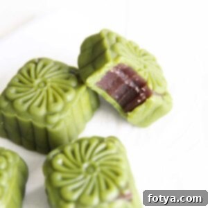 Εύκολες Δροσερές Σεληνόπιτες Μάτσα 14 Matcha Green Tea Snow Skin Mooncakes με Γέμιση Κόκκινου Φασολιού Yokan