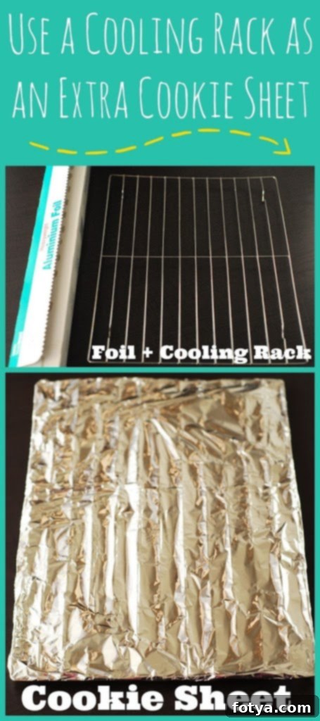 How to turn a cooling rack into an extra cookie sheet from A Duck's Oven Πώς να μετατρέψετε μια σχάρα ψύξης σε ένα επιπλέον ταψί για μπισκότα