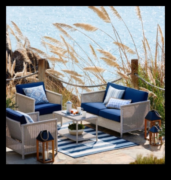 Ναυτικό Υπαίθριο Σαλόνι 2 Μπορείτε να προτείνετε Συμβουλές για τη διακόσμηση ενός εξωτερικού χώρου σαλονιού με ναυτικές πινελιές;